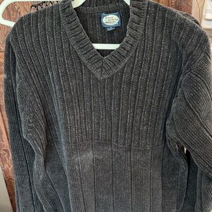 Tommy Bahama Charcoal Gray V-Neck Sweater Medium